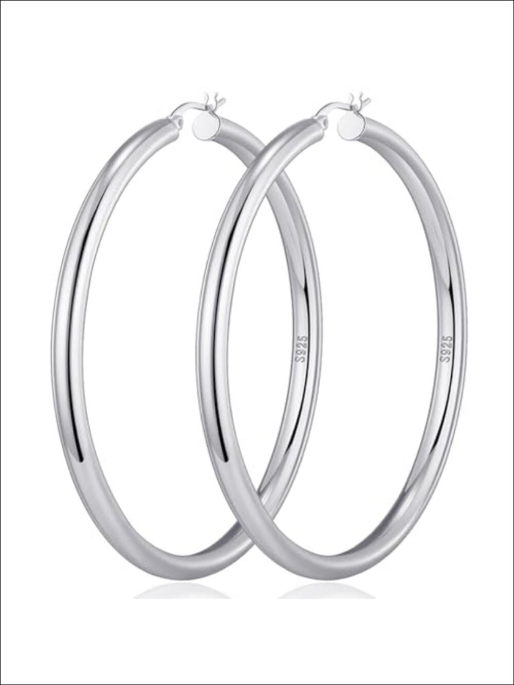 Chunky Gold Hoop Earrings Sterling Silver Post Lightweight Hypoallergenic
